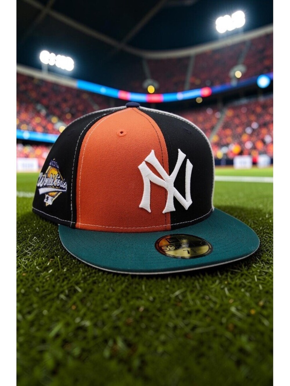 NEW YORK YANKEES New Era 59FIFTY Fitted Hat 7 5/8 Topperzstore Pinwheel 1998 WS